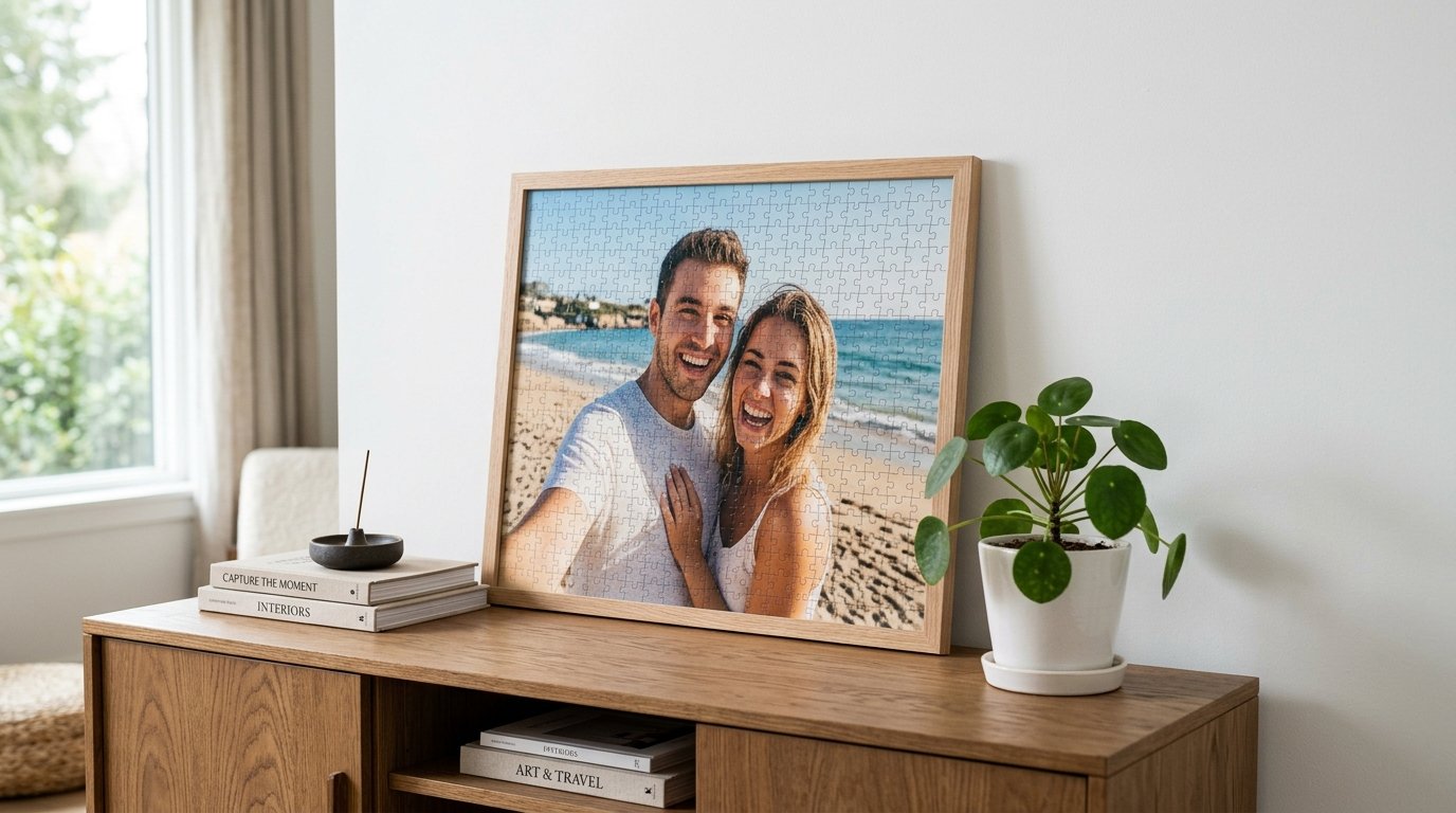 Framed Custom Puzzle on Wall