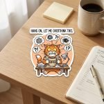 Overthinking Cat Sticker view 4