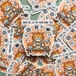 Overthinking Cat Sticker view 3