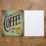 Vintage Coffee Metal Sign: Fresh Brewed view 3