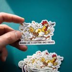 Running Late Chicken Sticker view 4